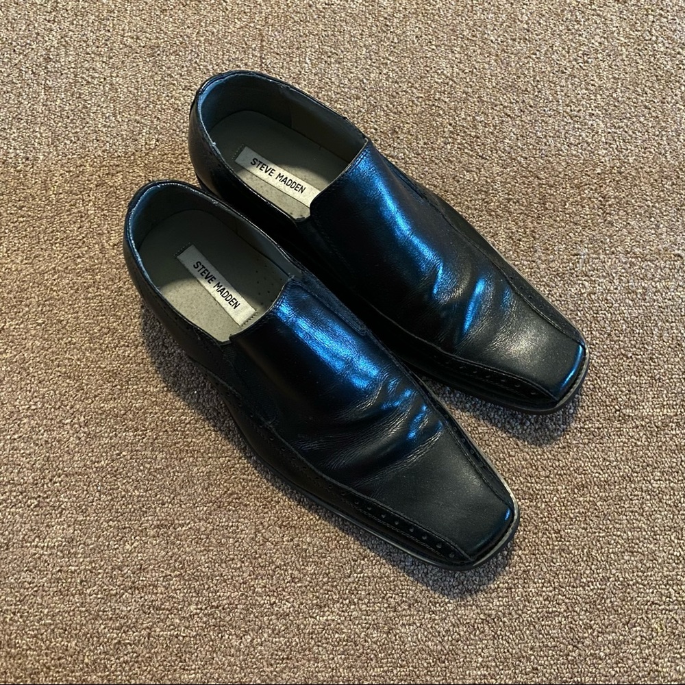 Steve Madden | Men’s Black Dress Leather Shoes